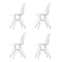 Vitra - Eames Plastic Side Chair DSR, verchromt / weiss (Filzgleiter basic dark) (4er-Set)