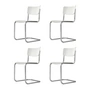 Thonet - S 43 Freischwinger, Chrom / weiss lasiert TP 200 (4er-Set)