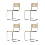 Thonet - S 43 Stuhl, Chrom / Buche natur (TP 17) (4er-Set)