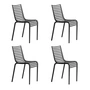 Driade - PIP-e Gartenstuhl, dunkelgrau (4er-Set)