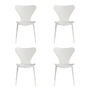 Fritz Hansen - Serie 7 Stuhl, Monochrom, weiss / Esche weiss lackiert (4er-Set)