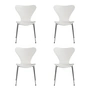 Fritz Hansen - Serie 7 Stuhl, Chrom / Esche weiss lackiert (4er-Set)