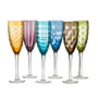 Cuttings Champagnerglas 6er Set mehrfarben/H 24cm x Ø 7cm