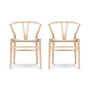 Carl Hansen - CH24 Wishbone Chair, Buche geseift / Naturgeflecht (2er-Set)