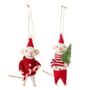 Bloomingville - Peo Ornament, rot / weiss (2er-Set)