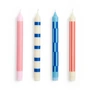 HAY - Pattern Stabkerzen, H 24 cm, pink / red / blue (4er-Set)
