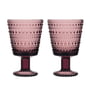 Iittala - Kastehelmi Trinkglas mit Fuss 26 cl, violett (2er-Set)