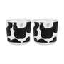 Marimekko - Oiva Unikko Becher, 200 ml, weiss / coal / silber (2er-Set)