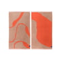 Mette Ditmer - Nova Arte Gästehandtuch, 40 x 55 cm, latte / orange (2er-Set)