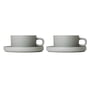 Blomus - Pilar Teetasse mit Untertasse, mirage grau (4er-Set)