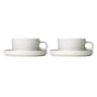 Blomus - Pilar Teetasse mit Untertasse, moonbeam (4er-Set)	