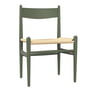 Carl Hansen - CH36 Chair, Buche soft olivgrün lackiert / Naturgeflecht