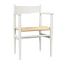 Carl Hansen - CH37 Stuhl, Buche soft naturweiss lackiert / Naturgeflecht