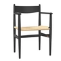 Carl Hansen - CH37 Stuhl, Buche soft schwarz lackiert / Naturgeflecht