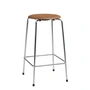 Fritz Hansen - High Dot Barhocker H 65 cm, Leder walnuss / Untergestell Chrom (4 Beine)