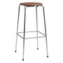Fritz Hansen - High Dot Barhocker H 76 cm, Furnier walnuss / Untergestell Chrom (4 Beine)