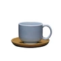 Hübsch Interior - Amare Tasse mit Untersetzer, hellblau / braun 