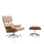 Vitra - Lounge Chair & Ottoman, poliert, Nussbaum schwarz pigmentiert, Nubia, ivory / peach (neue Masse)