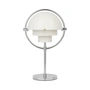 Gubi - Multi-Lite Portable Akku Tischleuchte, Chrom / weiss semi matt