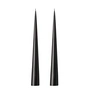 ester & erik - Kegelkerze, 37 cm, No. 75, raw black / matt (2er-Set)