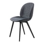 Gubi - Beetle Dining Chair Vollpolsterung (Plastic Base), Schwarz / Around Bouclé (023)
