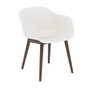 Muuto - Fiber Chair Wood Base, Eiche dunkel gebeizt / weiss recycled