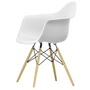 Vitra - Eames Plastic Armchair DAW RE, Esche honigfarben / baumwollweiss (Filzgleiter basic dark)