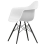 Vitra - Eames Plastic Armchair DAW RE, Ahorn schwarz / baumwollweiss (Filzgleiter basic dark)