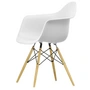 Vitra - Eames Plastic Armchair DAW RE, Ahorn gelblich / baumwollweiss (Filzgleiter basic dark)