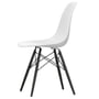 Vitra - Eames Plastic Side Chair DSW RE, Ahorn schwarz / baumwollweiss (Filzgleiter basic dark)