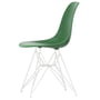 Vitra - Eames Plastic Side Chair DSR RE, weiss / smaragd (Filzgleiter basic dark)