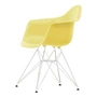 Vitra - Eames Plastic Armchair DAR RE, weiss / citron (Filzgleiter basic dark)