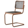 Thonet - S 32 V Stuhl, rosenholz / Eiche gebeizt / Rohrgeflecht mit Kunststoffstützgewebe dark melange