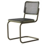 Thonet - S 32 V Stuhl, salbeigrün / Eiche gebeizt / Rohrgeflecht mit Kunststoffstützgewebe dark melange