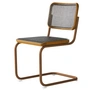 Thonet - S 32 V Stuhl, bernstein / Eiche gebeizt / Rohrgeflecht mit Kunststoffstützgewebe dark melange