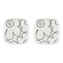 Marimekko - Oiva Piirto Unikko Teller, 10 x 10 cm, weiss / schwarz (2er-Set)