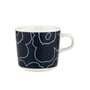 Marimekko - Oiva Piirto Unikko Becher mit Henkel, 200 ml, weiss / dunkelblau (60th Anniversary Collection)