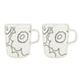 Marimekko - Oiva Piirto Unikko Becher mit Henkel, 250 ml, weiss / schwarz (2er-Set)