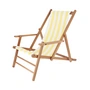 Jan Kurtz - Maxx Deckchair Teakholz, Bezug Designers Guild Streifen gelb
