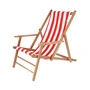 Jan Kurtz - Maxx Deckchair Teakholz, Bezug Designers Guild Streifen rot