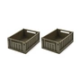 LIEWOOD - Weston Aufbewahrungsbox, 25 x 18 x 9,5 cm, army brown (2er-Set)