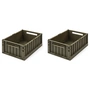 LIEWOOD - Weston Aufbewahrungsbox, 36 x 25 x 13,5 cm, army brown (2er-Set)