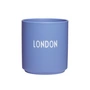 Design Letters - AJ Favourite Porzellan Becher, London / blau