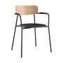 Andersen Furniture - Scope Armlehnstuhl, Gestell schwarz / Eiche weiss gefärbt / Leder schwarz