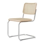 Thonet - S 32 V Stuhl, Chrom / Esche natur lackiert / Rohrgeflecht mit Kunststoffstützgewebe