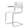 Thonet - S 43 F Stuhl, Chrom / Buche weiss lasiert (TP 200)
