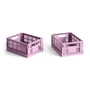 Hay - Colour Crate Korb Mini, 17 x 13 cm, dusty rose, recycled (2er-Set)