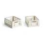 HAY - Colour Crate Korb Mini, 17 x 13 cm, off-white, recycled (2er-Set)