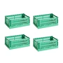 HAY - Colour Crate S Korb-Set, dark mint, recycled (4er-Set)