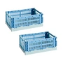 HAY - Colour Crate Mix Korb S, 26,5 x 17 cm, sky blue, recycled (2er Set)